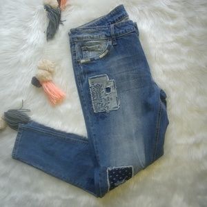 True Craft Patchwork Skinny Jeans